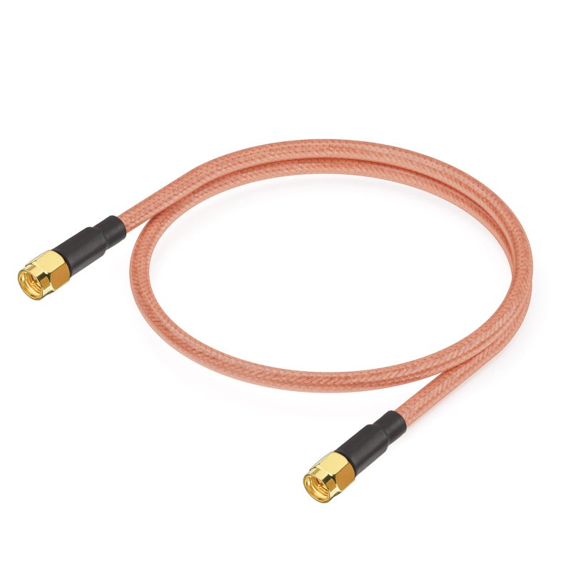 Eightwood SMA to SMA Cable, SMA Male to Male Low Loss RG400 Coax 1.6ft for 4G LTE WiFi Antenna, Ham Radio - Image 1